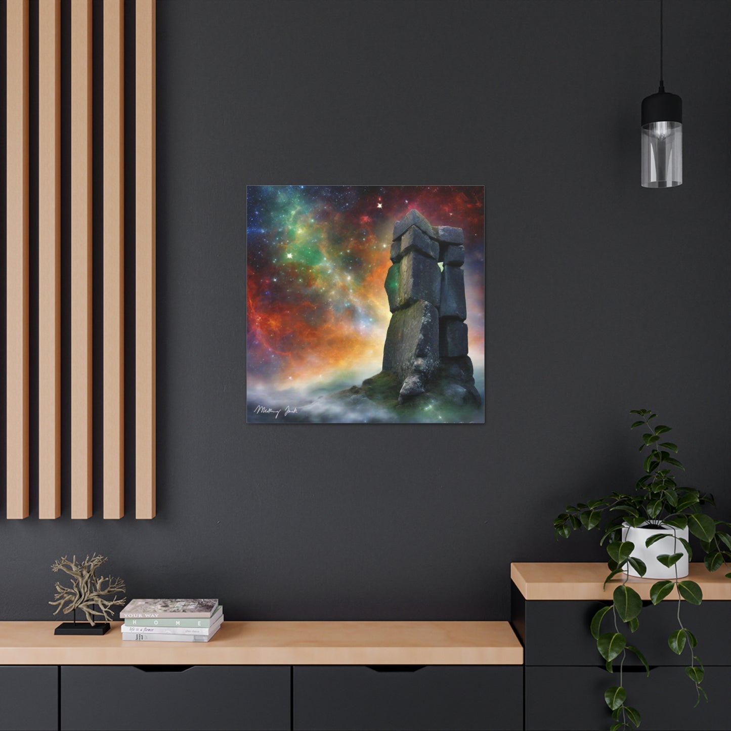 Medieval Stone at Night Canvas Gallery Wraps