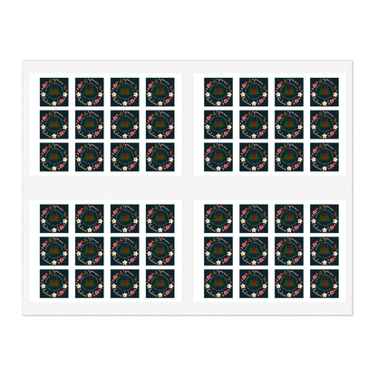 Merry Christmas & Happy Holidays Stickers (48 stickers per 11x8.5 size sheet)