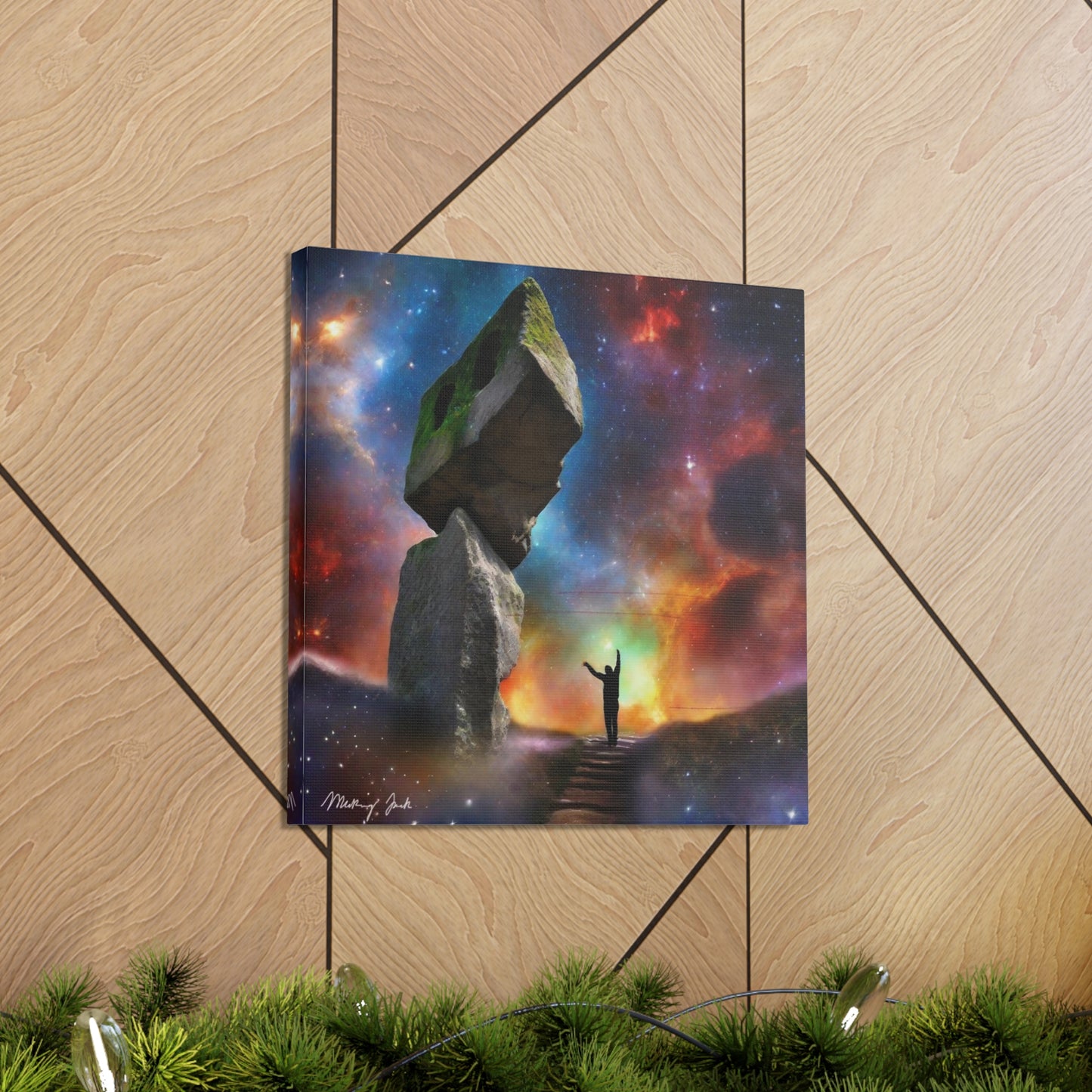 Peaceful Starry Medieval Stone Canvas Gallery Wraps