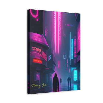 Into the Future (Black) Satin Canvas, Stretched