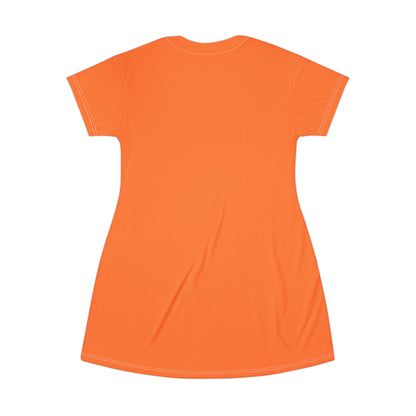 Good Witch T-Shirt Dress (AOP) orange