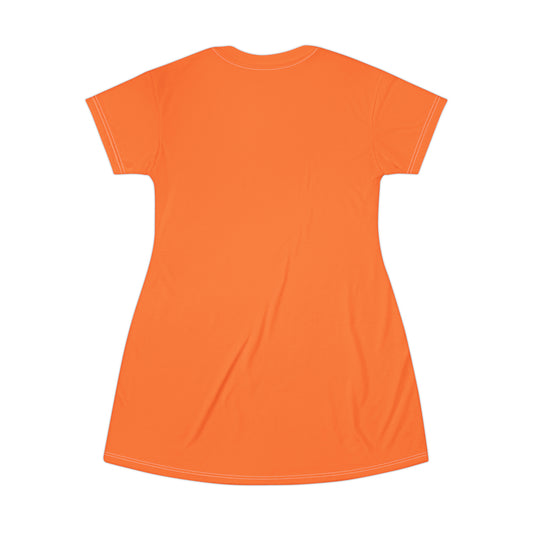 Good Witch T-Shirt Dress (AOP) orange