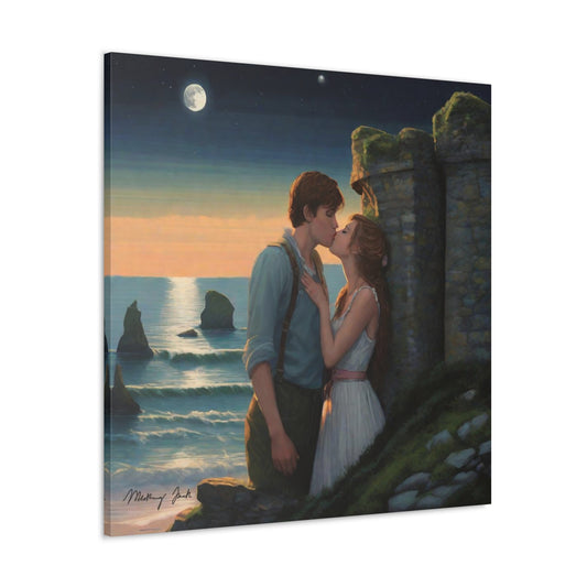 Kiss by the Castle Wall Canvas Gallery Wraps