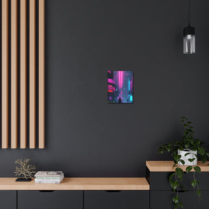 Into the Future (Black) Satin Canvas, Stretched