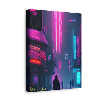 Into the Future (Black) Satin Canvas, Stretched