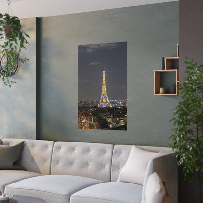 Merry Christmas Eiffel Future Satin Poster (210gsm)