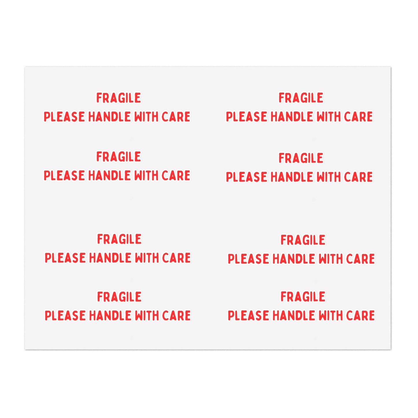 Fragile Sticker Sheets (8 stickers per 11x8.5 sheet)
