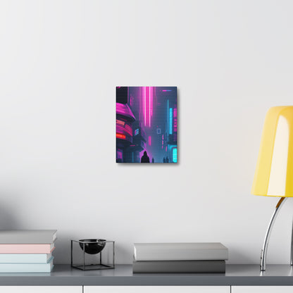 Into the Future (Black) Satin Canvas, Stretched