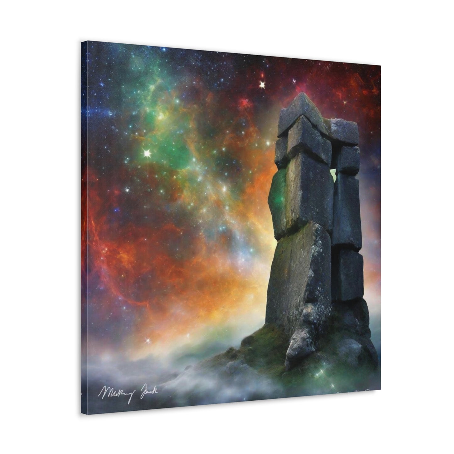 Medieval Stone at Night Canvas Gallery Wraps