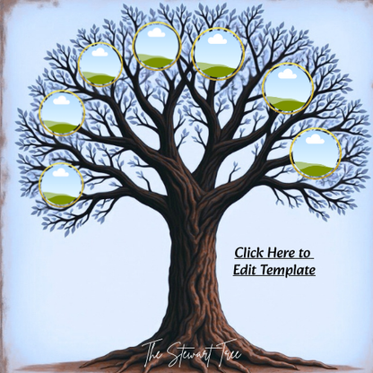 Family Tree Portrait Template 7 Pics Editable